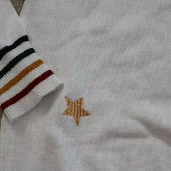 Mazik White Sweater with Colorful Star Details - Picture 2 of 5